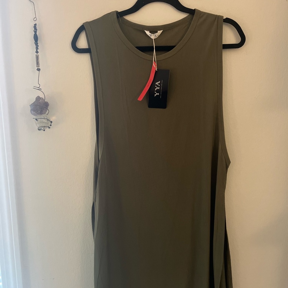 Olive Sleeveless Dress/coverup